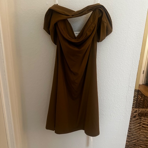 NWT Reformation Carmina Knit Mini Dress in Bronze - Picture 3 of 7